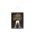 Til Death Do Us Party Champagne Hanging Metal Sign
