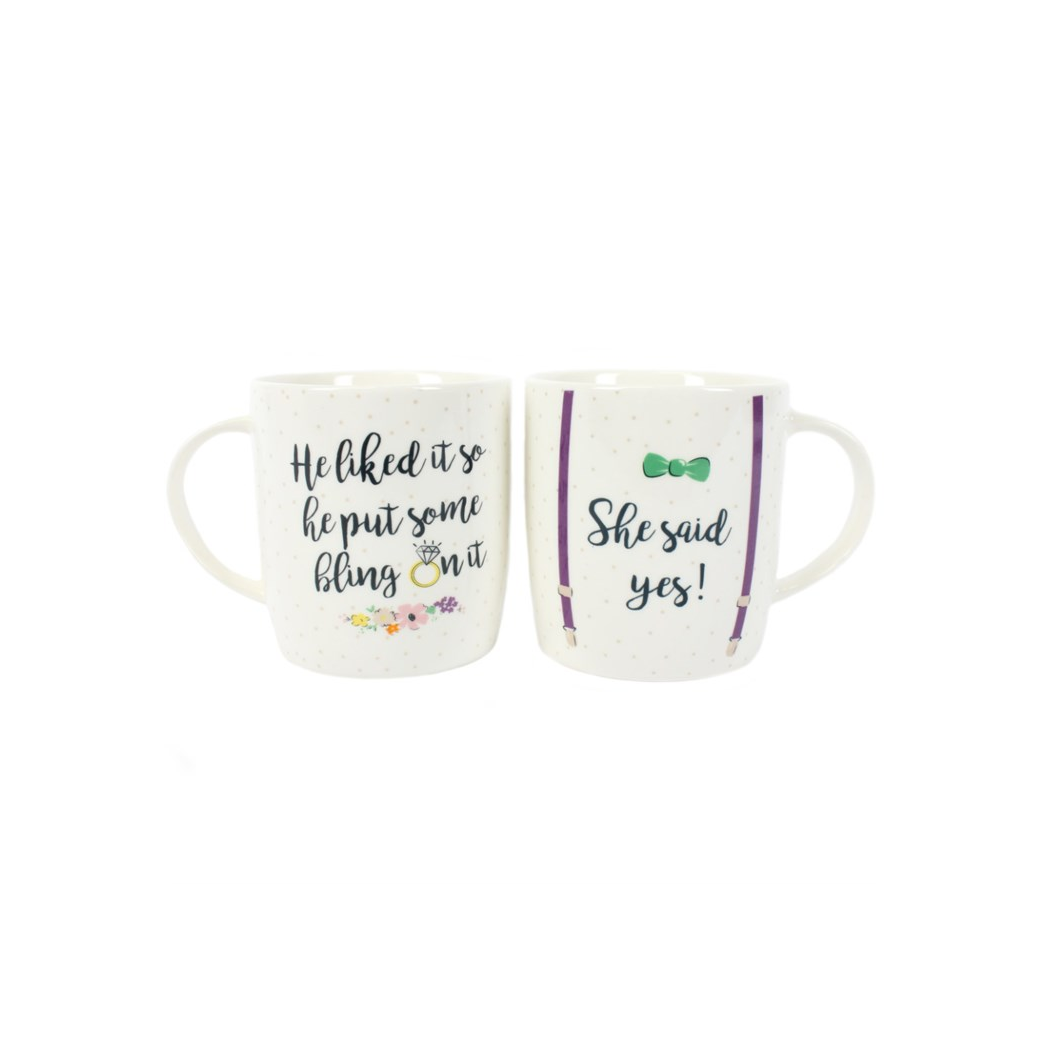 Set of 2 She Said Yes Mugs