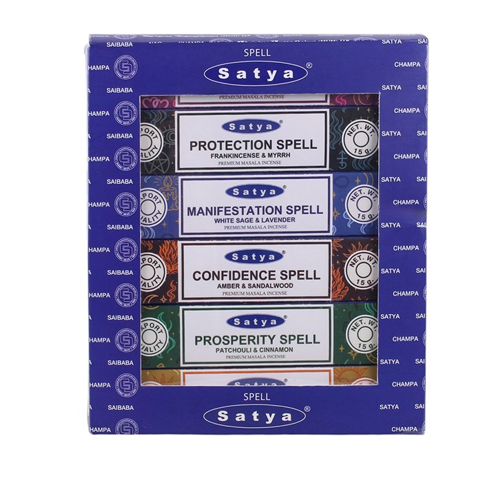Set of 6 Spell Incense Stick Packs by Satya