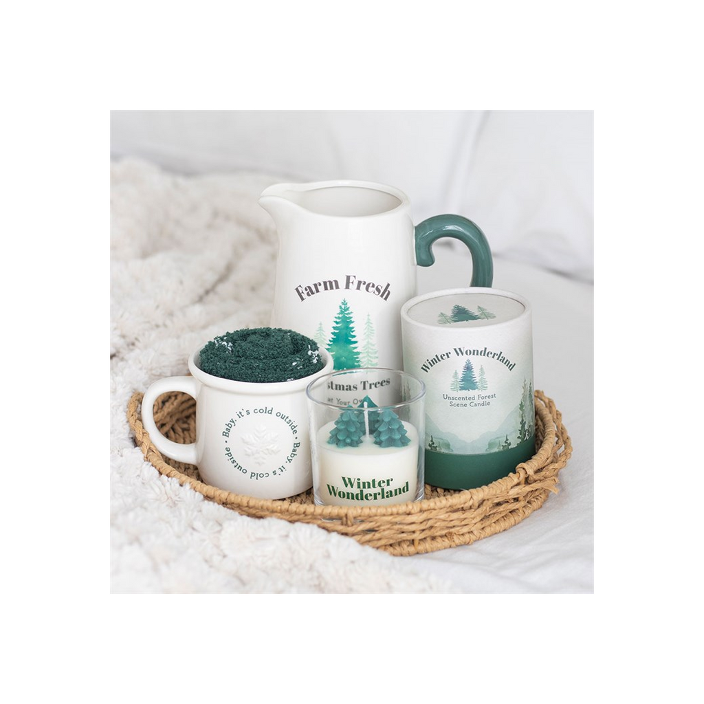 Farm Fresh Christmas Trees Ceramic Flower Jug