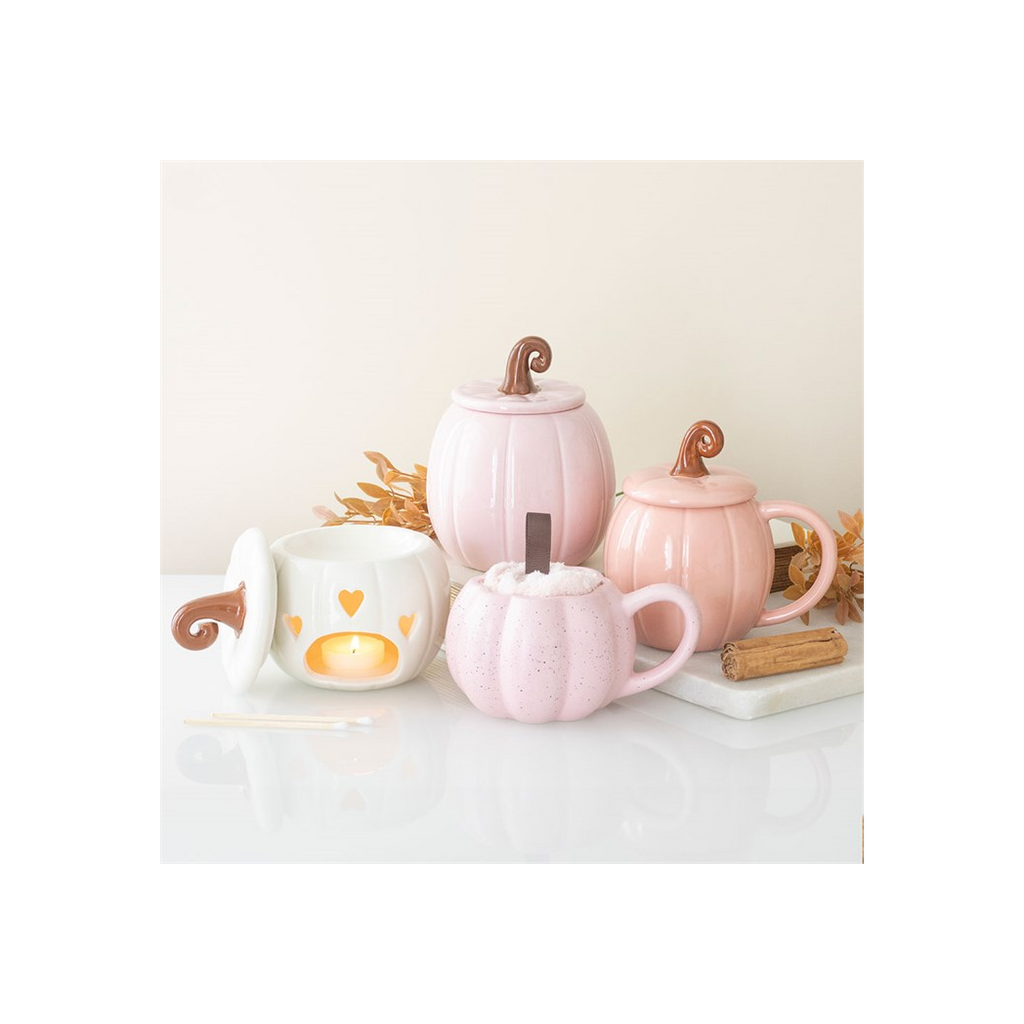 Pink Pumpkin Mug and Socks Set